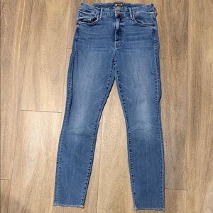 MOTHER High Waisted The Looker Ankle Fray Women Jeans